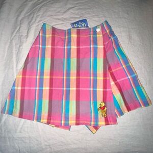 VINTAGE Disney Catalog Winnie the Pooh Multicolor Plaid Skort Small NWT